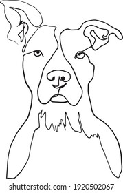 single line drawing of a dog