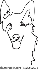 dibujo de una sola línea de un perro
