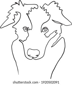 single line drawing of a dog