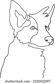 single line drawing of a dog