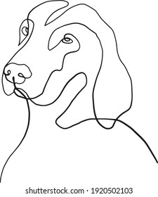 single line drawing of a dog