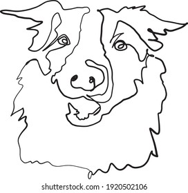 single line drawing of a dog