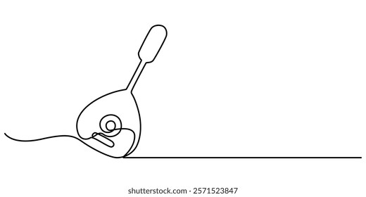 A single line drawing of a domra. Continuous domra icon. One line icon. Vector illustration, string domra continuous one drawing, outline pro vector illustration. simple minimal concept. 