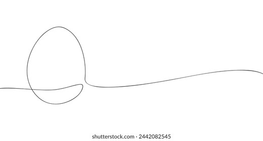 A single line drawing of an egg. Continuous line egg icon. One line icon. Vector illustration