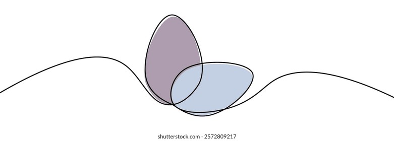 A single line drawing of an egg. One line icon. Continuous line egg icon. Vector illustration