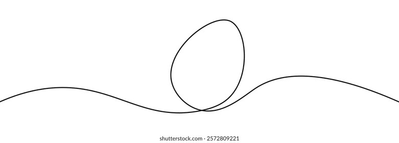 A single line drawing of an egg. One line icon. Continuous line egg icon. Vector illustration