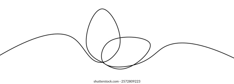 A single line drawing of an egg. One line icon. Continuous line egg icon. Vector illustration