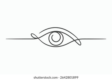 Single line drawing of an eye minimalist design