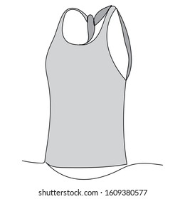 single line drawing of a gray t-shirt