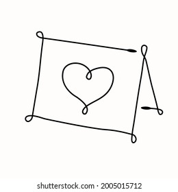 Dibujo de una sola línea de tarjeta de felicitación, invitación. Estilo de la línea dibujada a mano por vectores.