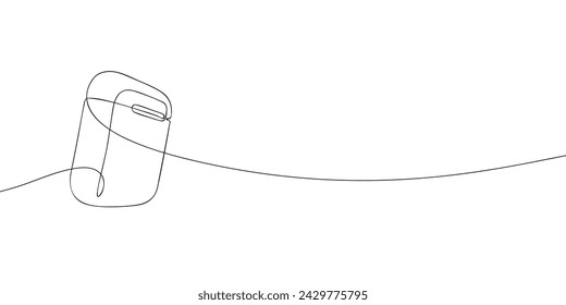 A single line drawing of a headphone case. Continuous line headphone case icon. One line icon. Vector illustration