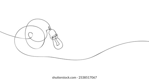 A single line drawing of a holiday light. Continuous line christmas light icon. One line icon. Vector illustration.