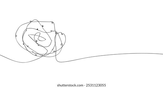 Eine einfache Zeichnung eines Urlaubslichts. Kontinuierliche Linie Weihnachten elektrische Girlande Ikone. Symbol für eine Zeile. Vektorgrafik.