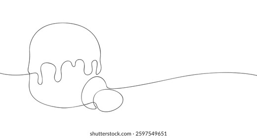 A single line drawing of a holiday lights. Continuous line christmas icon in color. One line icon. Vector illustration.