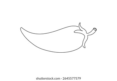 single line drawing of hot chili vector illustration design, Continuous one line drawing of hot red chili pepper graphic design, drawing of hot red chili pepper graphic design. Single line art .