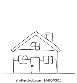 dibujo de una sola línea de una casa
