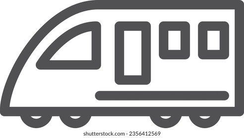 Single line drawing icon of a simple vehicle High-speed train