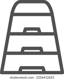 Single line drawing icon of simple sporting goods vaulting box