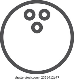 Single line drawing icon of simple sports equipment bowling ball