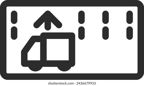 Single line drawing illustration of a mini sign - Traffic classification for a specific type of vehicle