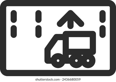 Single line drawing illustration of a mini sign: Highway traffic classification for towing vehicles on national highways