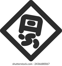 Single line drawing illustration of mini sign - Easy to slip