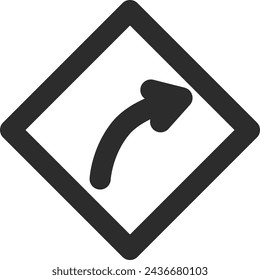 Single line drawing illustration of mini sign with bending