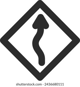 Single line drawing illustration of mini sign with zigzag fold