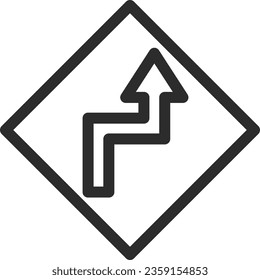 Single line drawing illustration of a simple sign with dorsal refraction