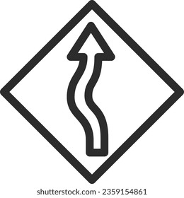 Einzeilige Zeichnung eines einfachen Zeichens mit Zickzackfalten