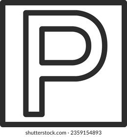 Ilustración de dibujo de una sola línea de un signo sencillo Estacionamiento permitido