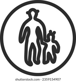 Single line drawing illustration of a simple sign only for pedestrians