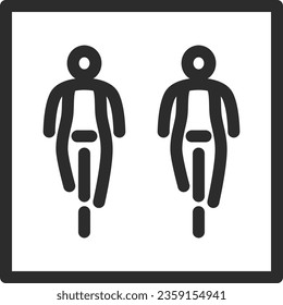 Single line drawing illustration of a simple sign. Translation possible