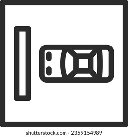 Single line drawing illustration of a simple sign - Vertical parking