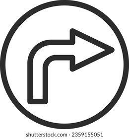 Single line drawing illustration of a simple sign. Prohibited to proceed in any direction other than the designated direction