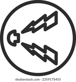 Single line drawing illustration of a simple sign - horn section