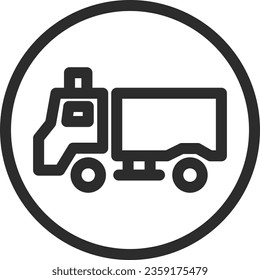Single line drawing illustration of a simple sign. Exclusively for wide-area disaster response vehicles