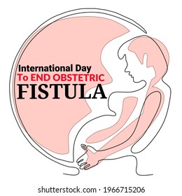 Single line drawing of illustration vector of pregnant women, suitable a template for International Day to End Obstetric Fistula.