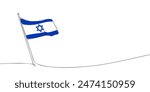 A single line drawing of a Israel flag. Continuous line State of Israel icon. One line icon. Vector illustration