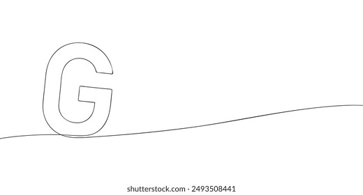 A single line drawing of a letter g. Continuous line alphabet symbol icon. One line icon. Vector illustration.