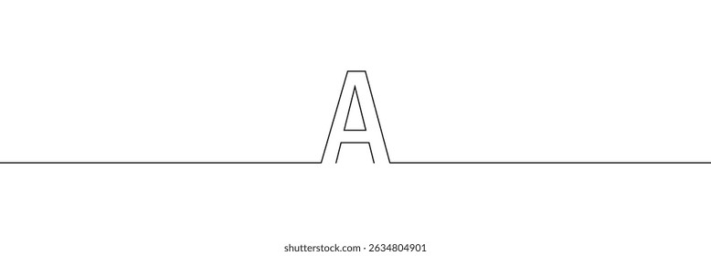 A Single line drawing of a letter j. Continuous line alphabet symbol icon. One line icon. Vector illustration.  EPS 10 . 
