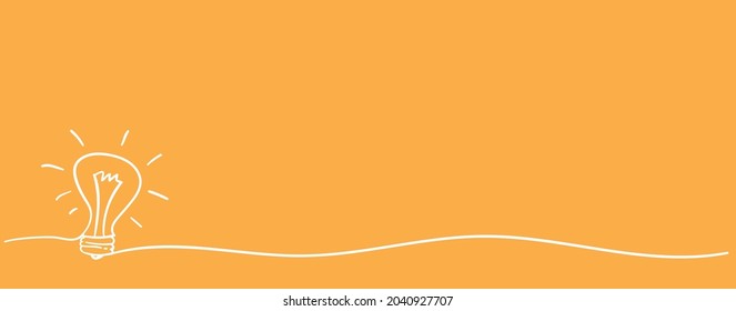 Single line drawing of light bulb vector illustration minimalist design background