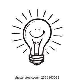 Single line drawing of a light bulb,Light bulb with the word IDEA
