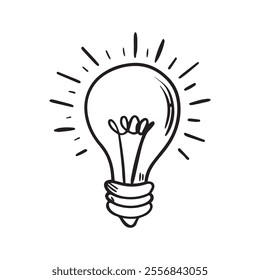 Single line drawing of a light bulb,Light bulb with the word IDEA
