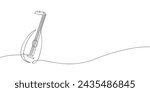 A single line drawing of a lute. Continuous line lute icon. One line icon. Vector illustration