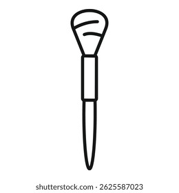 Dibujo de una sola línea de una brocha de maquillaje para aplicar productos cosméticos faciales