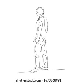 Hand Drawn Illustration Man Standing Position Stock Illustration 665471185