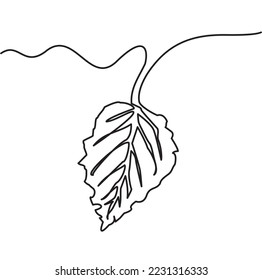 Single line drawing maple leaf in autumn  Vector illustration maple leaf in autumn  Monochrome one line illustration and leaf contour  Specially for school theme  Maple leaf line art  Eps10
