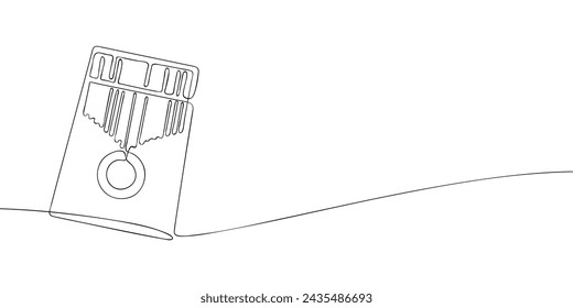 A single line drawing of a mbira. Continuous line kalimba icon. One line icon. Vector illustration