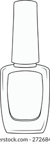 Dibujo de una sola línea de Vector de botella de esmalte de uñas EPS sobre fondo blanco EPS